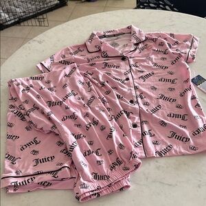 Juicy Couture Pink Logo Kids Pajama Set
